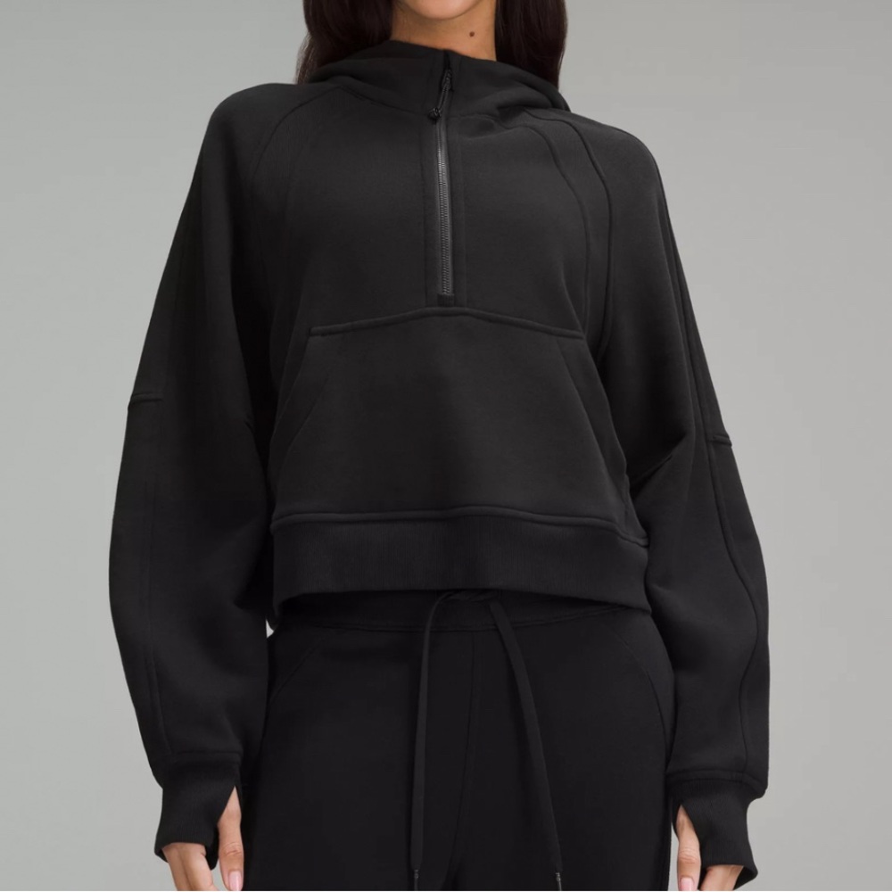 Lululemon Black 3/4 Crop Zip Hoodie, Size XS/S